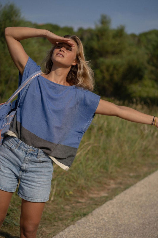 Top col bateau TALIS – Bleu