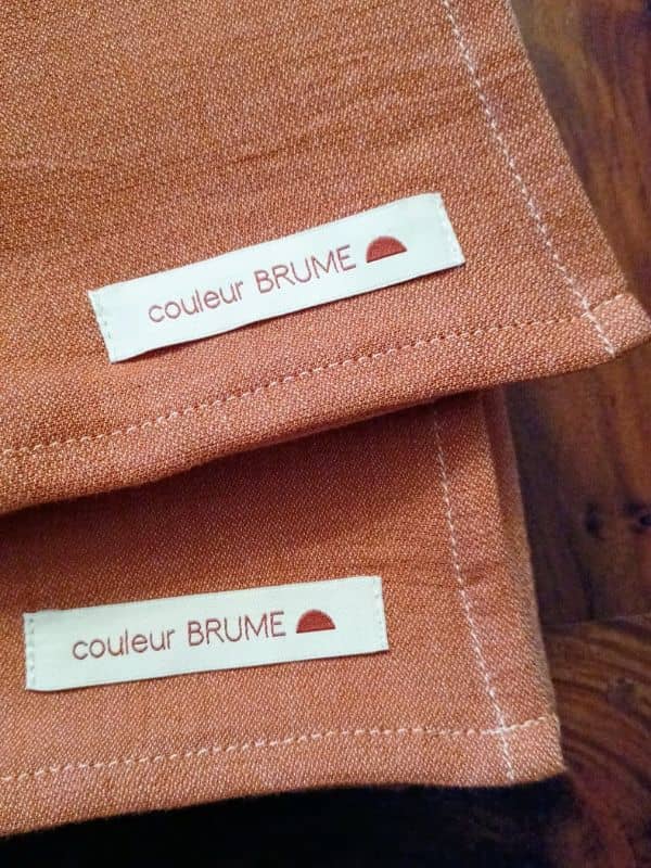 Tissu coton orange Couleur BRUME