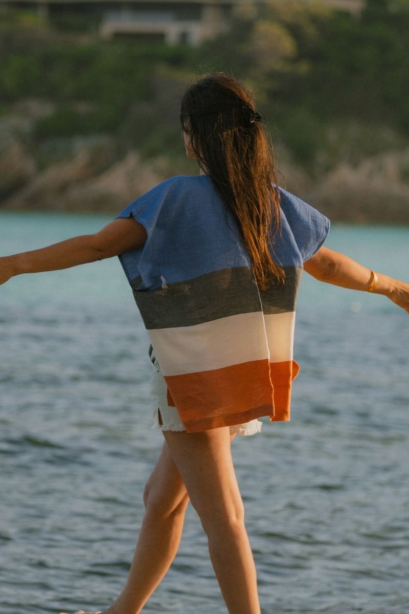 Veste kimono KARO – Bleu
