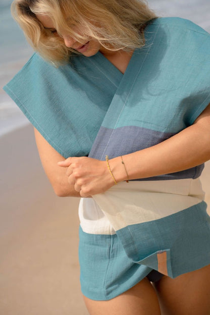 Veste kimono KARO – Lagune
