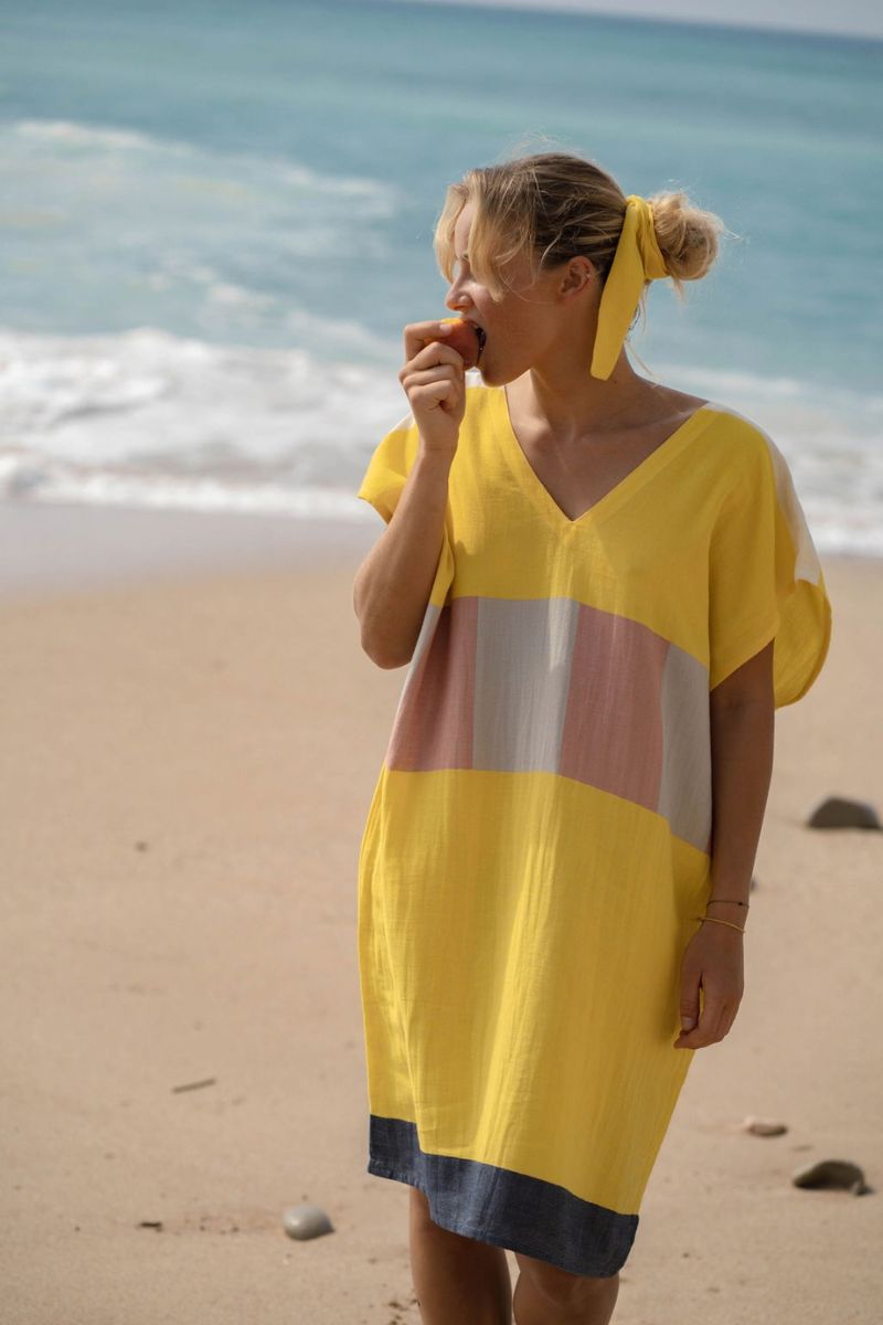Robe de plage EBA - Jaune