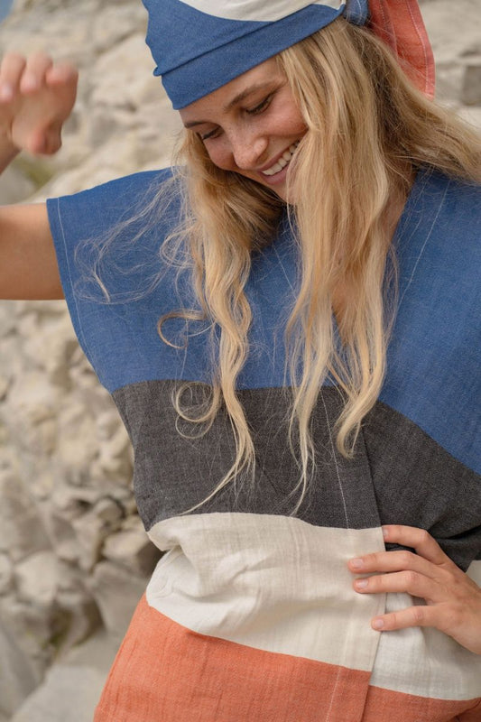 Veste kimono KARO – Bleu